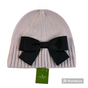 Kate Spade New York Pink Hat with Black Grosgrain Bow